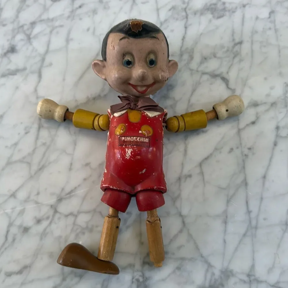 Vintage IDEAL Toy Co. Wood Pinocchio Figure 11'